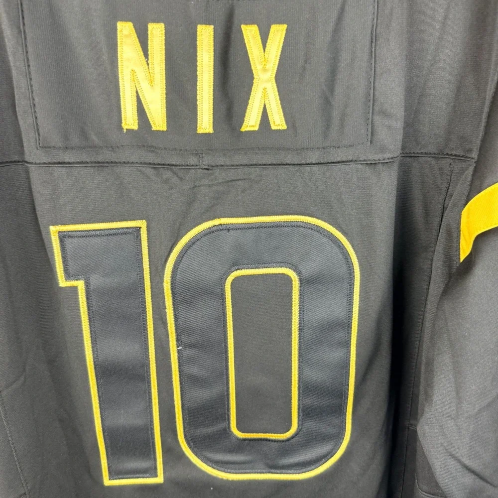Nike Bo Nix Denver Broncos Jersey Mens XL Black Gold NFL #10 AFC Champions Patch